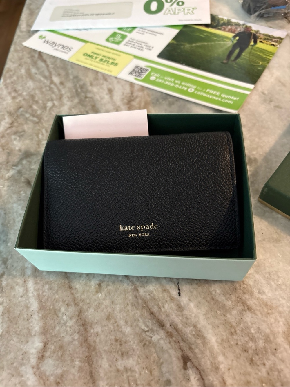 kate spade Dark gray Pebbled Leather Continental Wallet